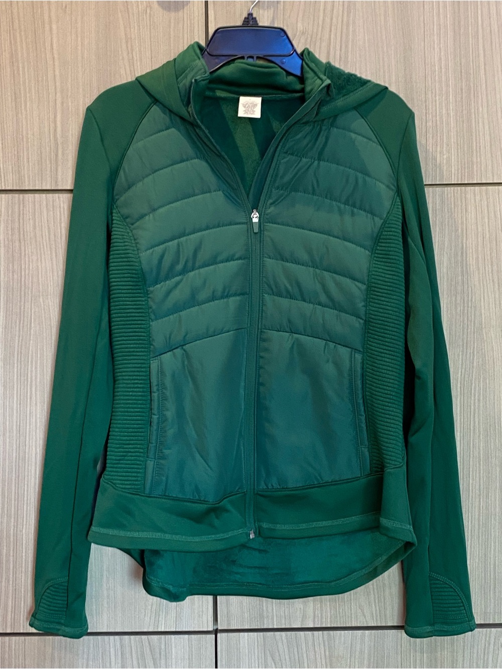Tek Gear Hooded Jacket Green Large L Sporty Casual Athletic